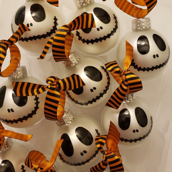 Jack Skellington Mini Ornament Set 10 Pc Christmas - Picture 4 of 4